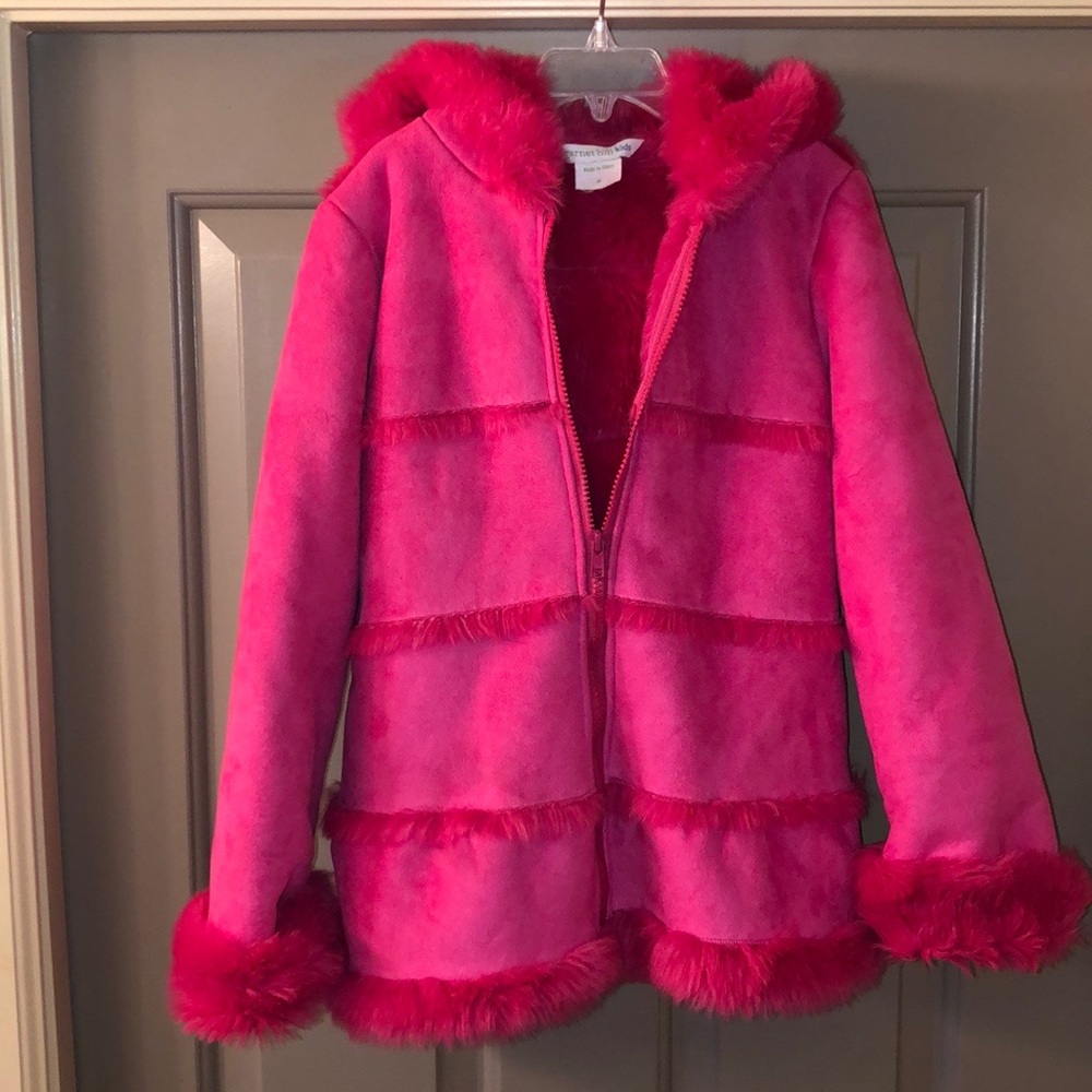 Garnet Hill Kids hot pink girl’s hoodie coat
